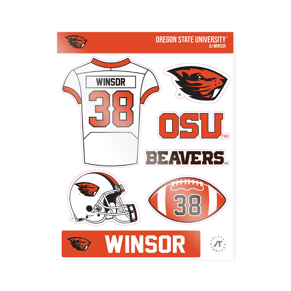 Oregon State - NCAA Football : AJ Winsor - Sticker Sheet-0