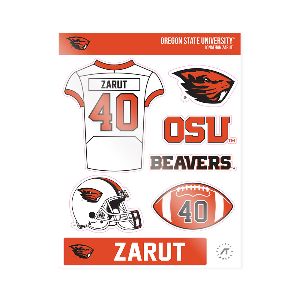 Oregon State - NCAA Football : Jonathan Zarut - Sticker Sheet-0