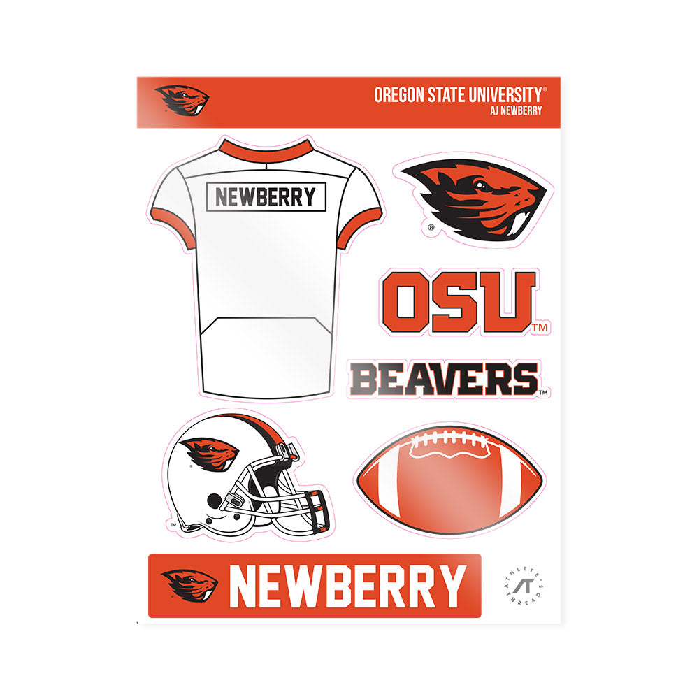 Oregon State - NCAA Football : AJ Newberry - Sticker Sheet-0
