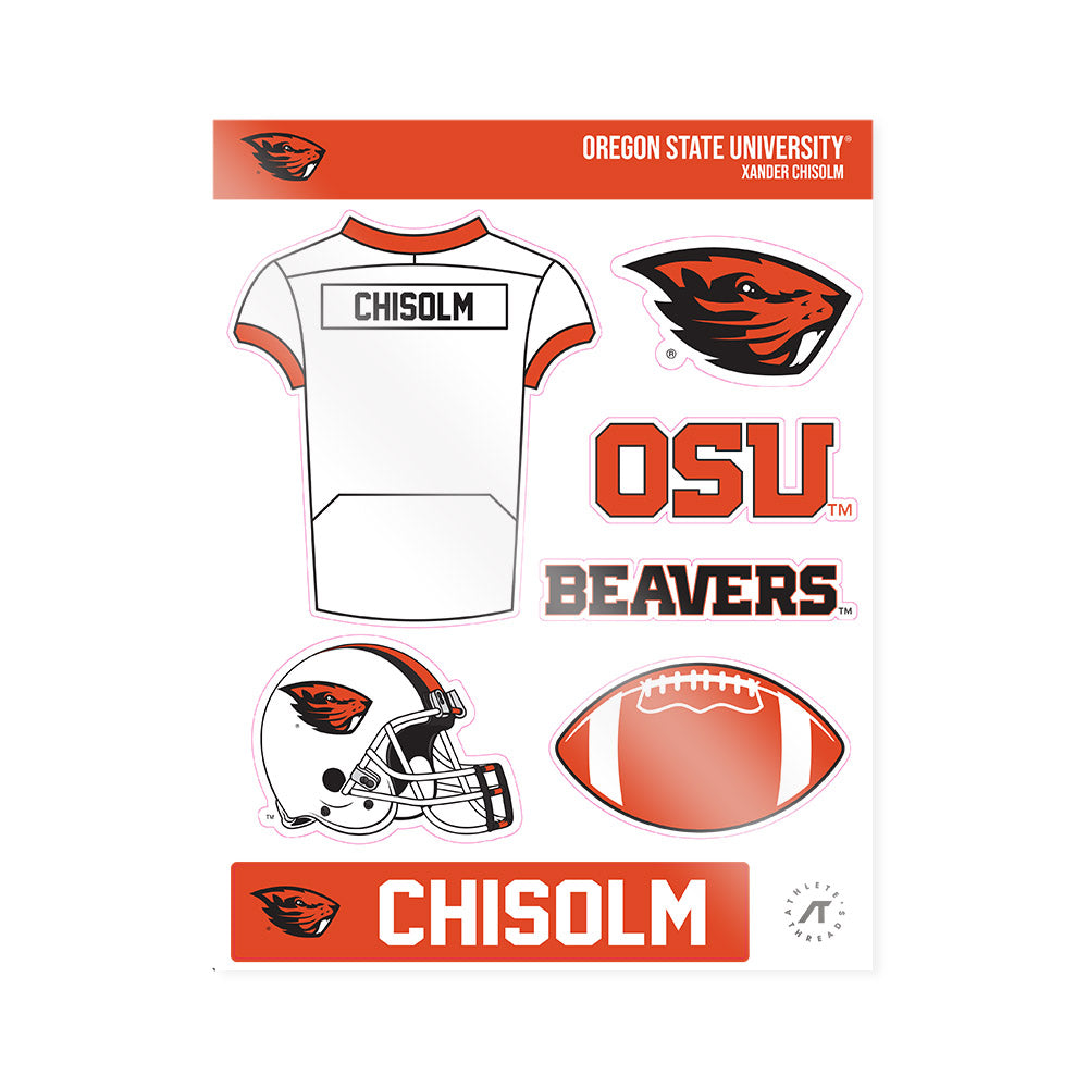 Oregon State - NCAA Football : Xander Chisolm - Sticker Sheet-0