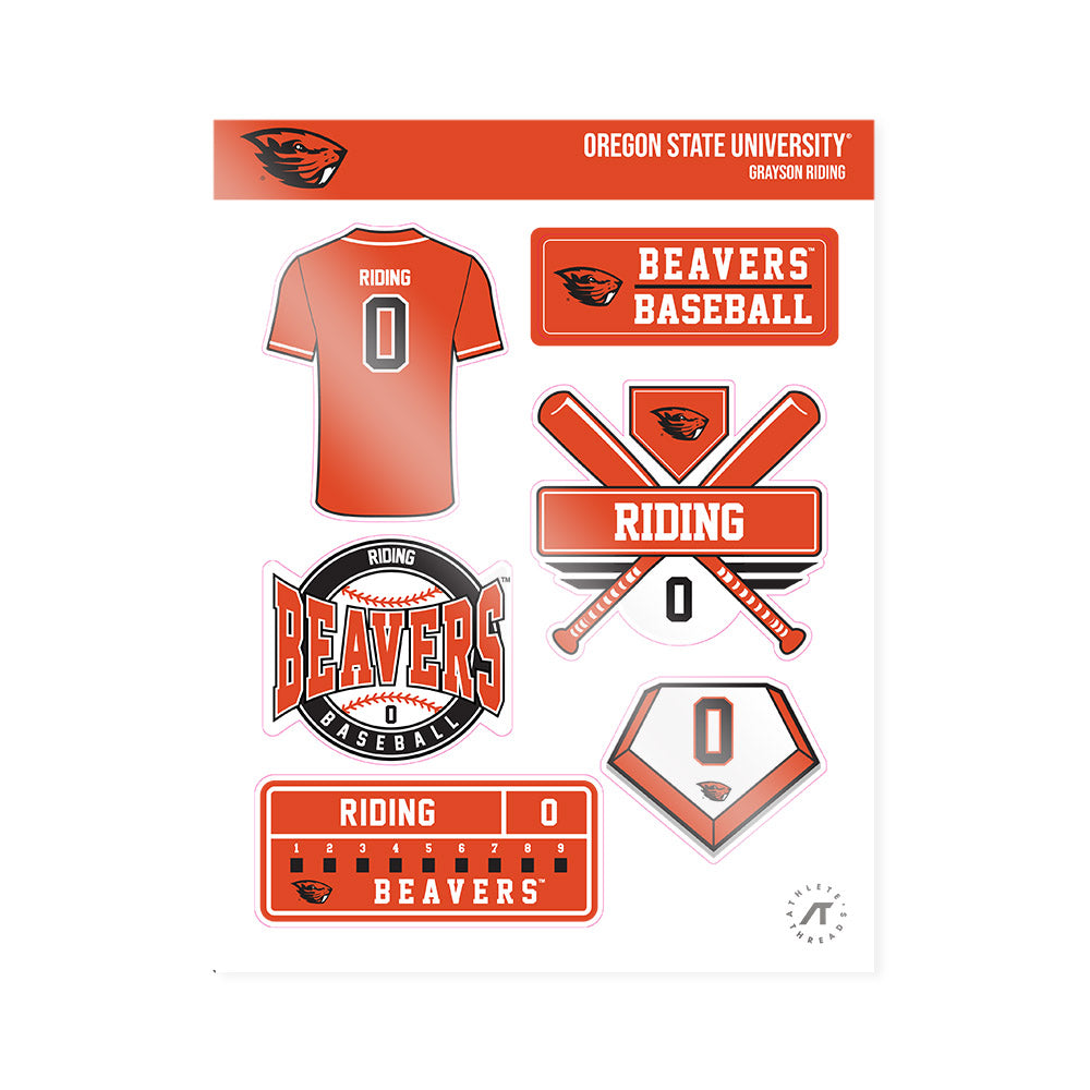 Oregon State - NCAA Baseball : Grayson Riding - Sticker Sheet-0