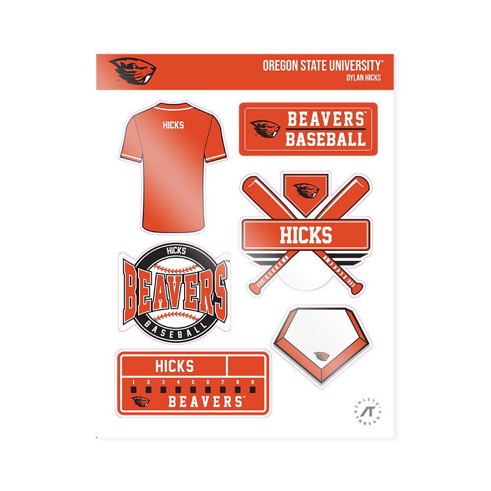 Oregon State - NCAA Baseball : Dylan Hicks - Sticker Sheet-0
