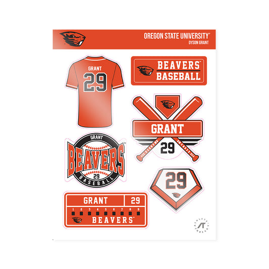 Oregon State - NCAA Baseball : Dyson Grant - Sticker Sheet-0