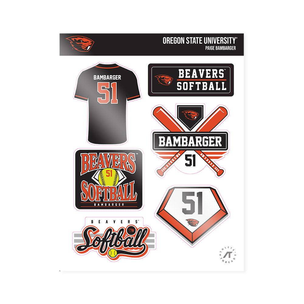 Oregon State - NCAA Softball : Paige Bambarger - Sticker Sheet-0