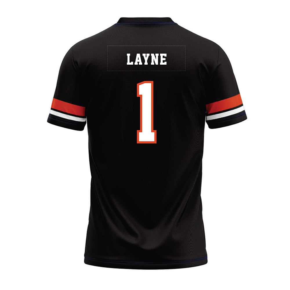 Oregon State - NCAA Football : Dylan Layne - Black Premium Football Jersey-1