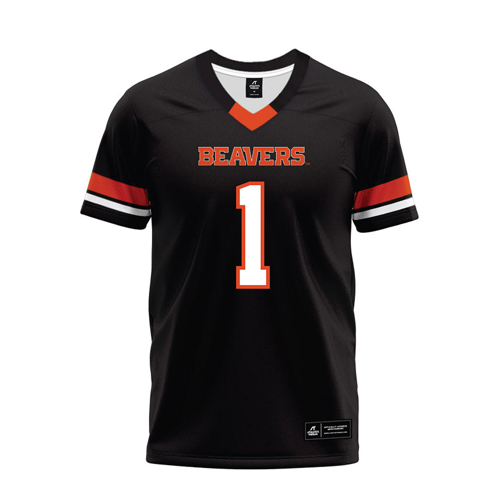 Oregon State - NCAA Football : Dylan Layne - Black Premium Football Jersey-0