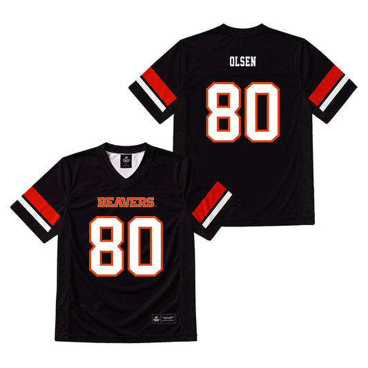 Oregon State - NCAA Football : Eric Olsen - Black Football Jersey -0