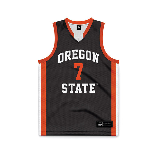 Oregon State - NCAA Women's Basketball : Lucia Navarro - Black Basketball Jersey-0