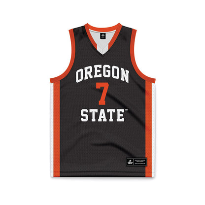 Oregon State - NCAA Women's Basketball : Lucia Navarro - Black Basketball Jersey-0