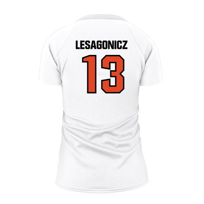 Oregon State - NCAA Women's Volleyball : Abby Lesagonicz - White Volleyball Jersey-1
