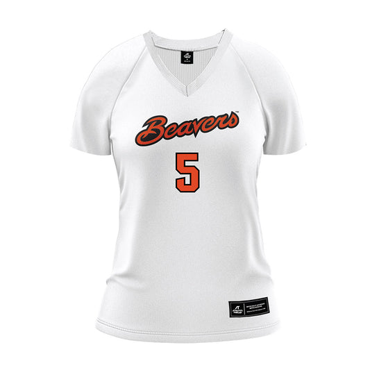 Oregon State - NCAA Women's Volleyball : Kamanaookalani Goldstein - White Volleyball Jersey-0