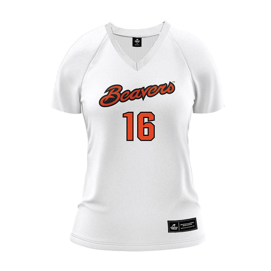Oregon State - NCAA Women's Volleyball : Lauren Rumel - White Volleyball Jersey-0