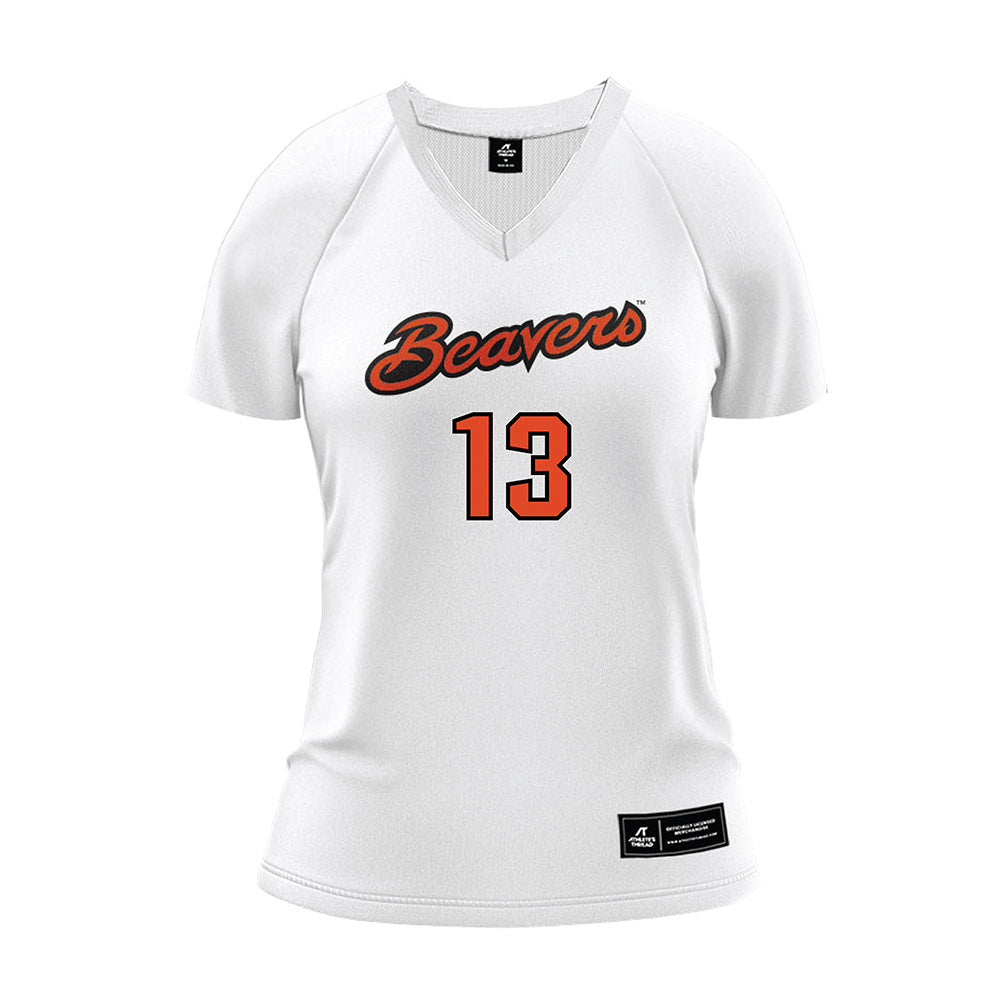 Oregon State - NCAA Women's Volleyball : Abby Lesagonicz - White Volleyball Jersey-0