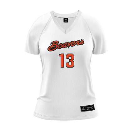 Oregon State - NCAA Women's Volleyball : Abby Lesagonicz - White Volleyball Jersey-0
