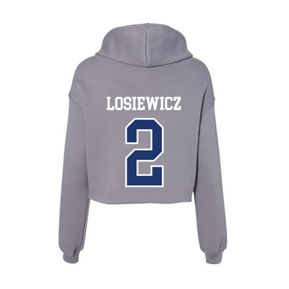 New Haven - NCAA Men's Basketball : Aidan Losiewicz - Classic Shersey Women's Crop Fleece Hoodie-1