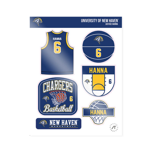 New Haven - NCAA Men's Basketball : Justice Hanna - Sticker Sheet-0