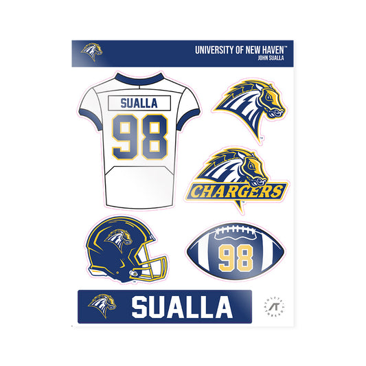 New Haven - NCAA Football : John Sualla - Sticker Sheet-0