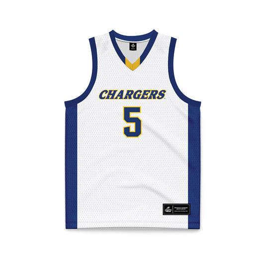 New Haven - NCAA Men's Basketball : Stefano Faloppa - White Basketball Jersey-0