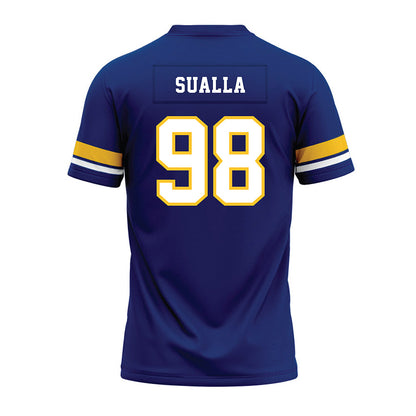 New Haven - NCAA Football : John Sualla - Blue Premium Football Jersey-1