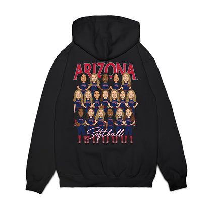 Arizona - NCAA Softball : - Team Caricature Premium Hooded Sweatshirt-1