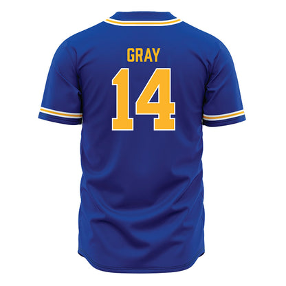 Pittsburgh - NCAA Baseball : Mikey Gray - Blue Jersey-1