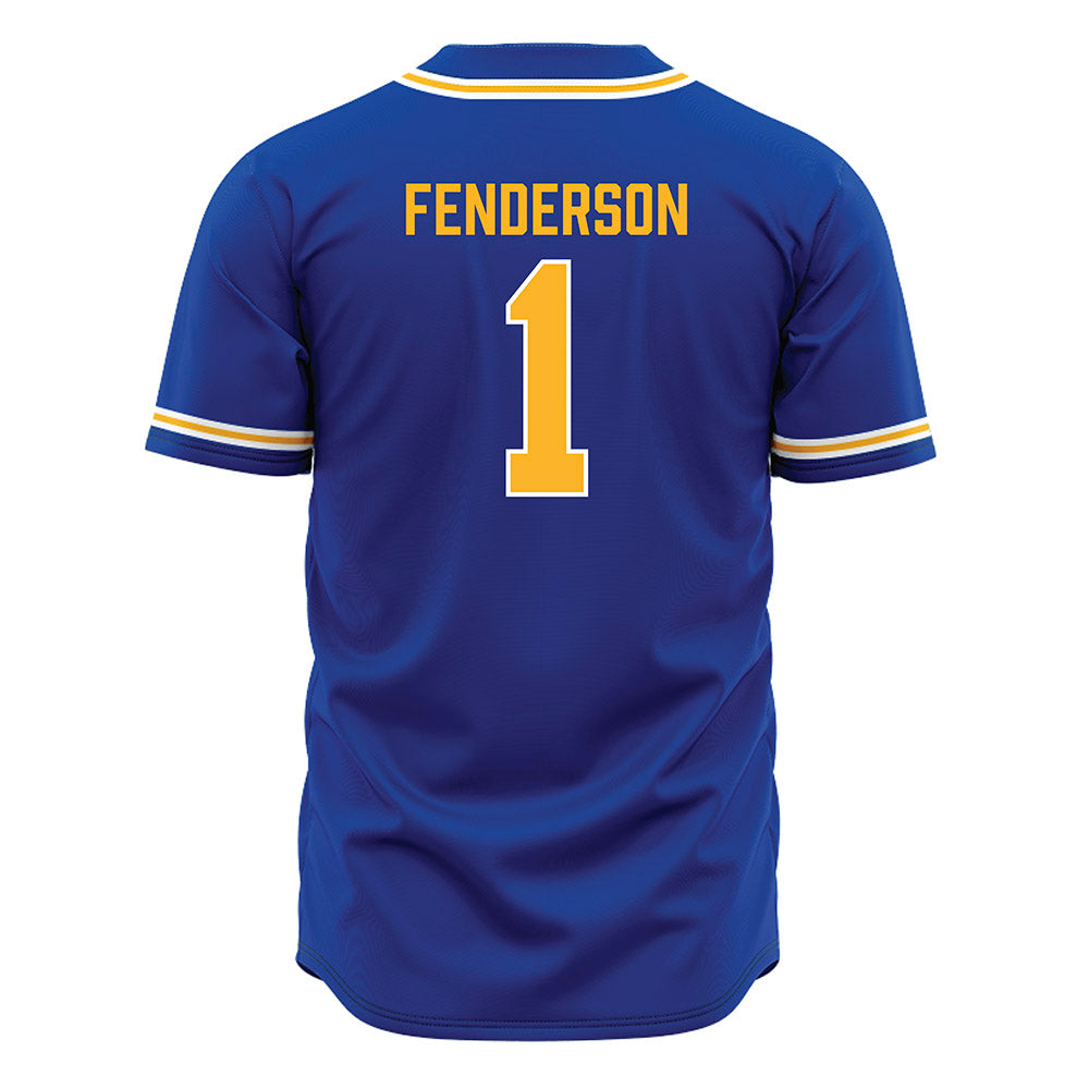 Pittsburgh - NCAA Baseball : Trey Fenderson - Blue Jersey-1