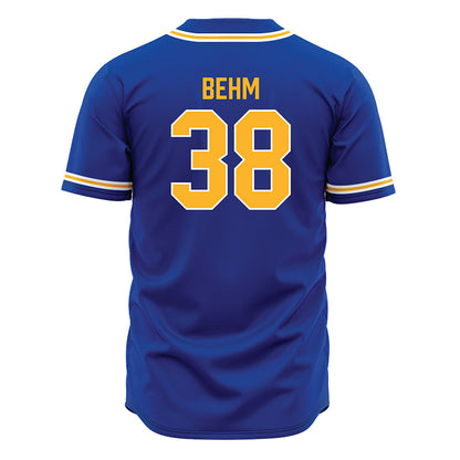 Pittsburgh - NCAA Baseball : Nolan Behm - Blue Jersey-1