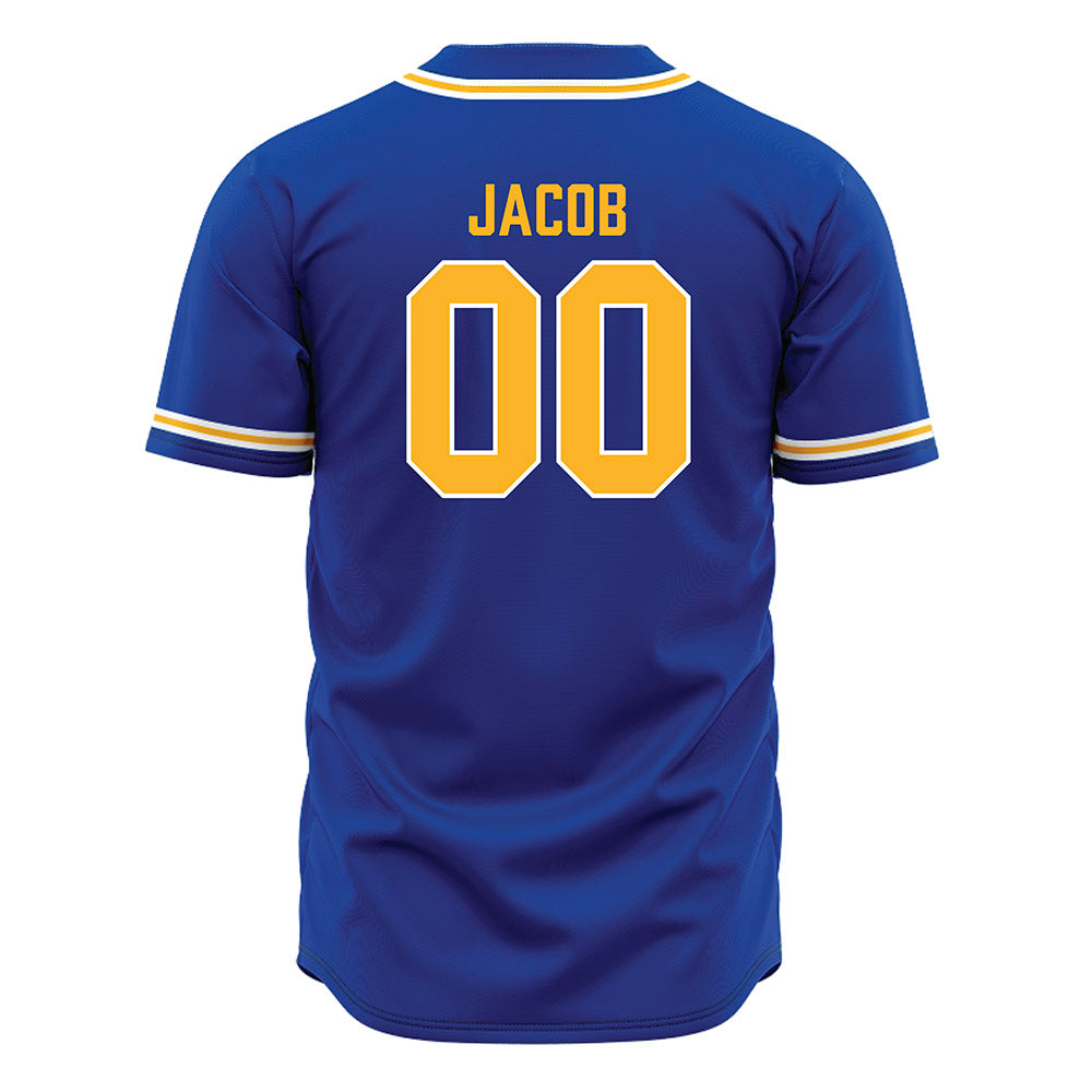 Pittsburgh - NCAA Baseball : Jordan Jacob - Blue Jersey-1
