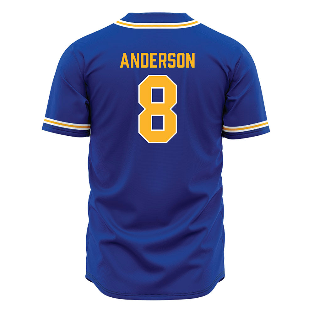 Pittsburgh - NCAA Baseball : Jordan Anderson - Blue Jersey-1