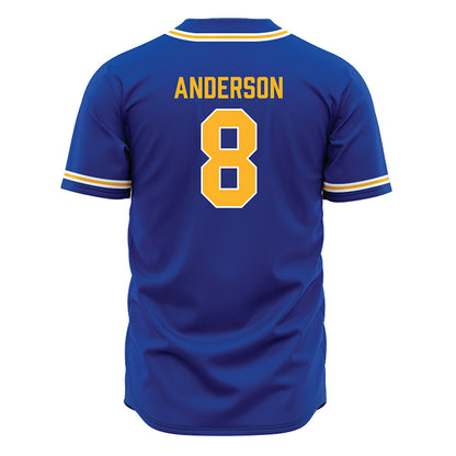 Pittsburgh - NCAA Baseball : Jordan Anderson - Blue Jersey-1