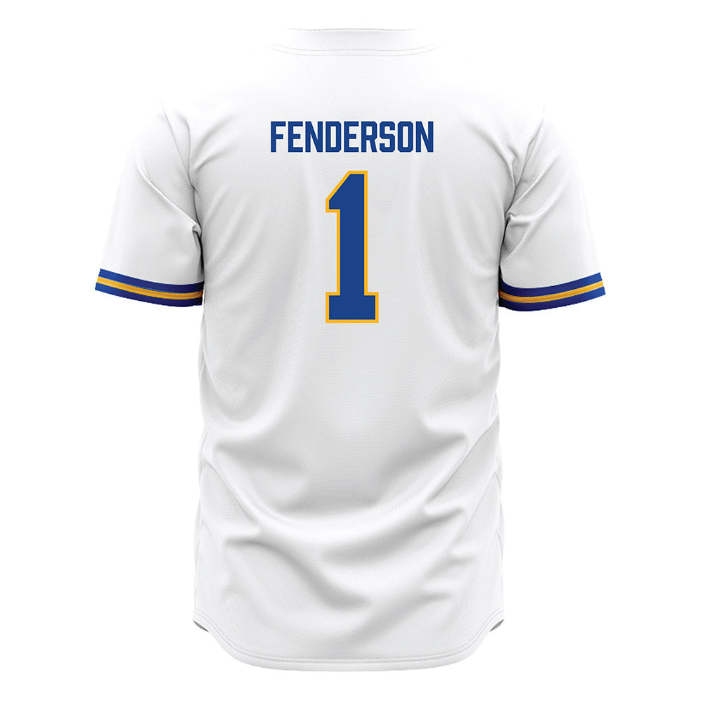 Pittsburgh - NCAA Baseball : Trey Fenderson - White Jersey-1