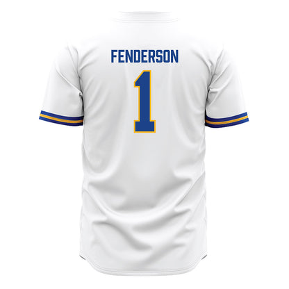 Pittsburgh - NCAA Baseball : Trey Fenderson - White Jersey-1