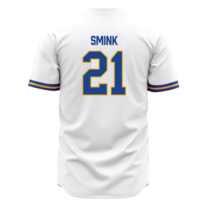Pittsburgh - NCAA Baseball : Eddie Smink - White Jersey-1