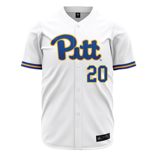 Pittsburgh - NCAA Baseball : Thomas Collins - White Jersey-0
