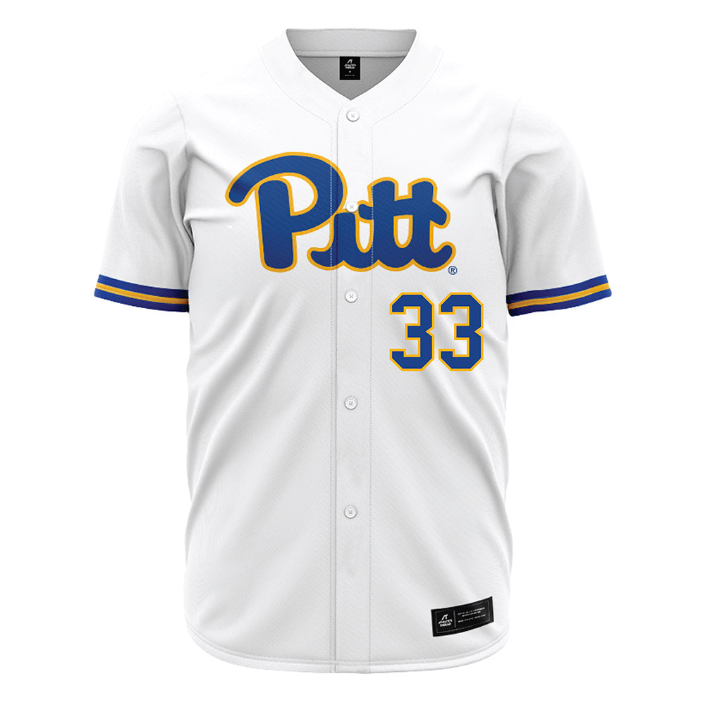 Pittsburgh - NCAA Baseball : Carter Dierdorf - White Jersey-0