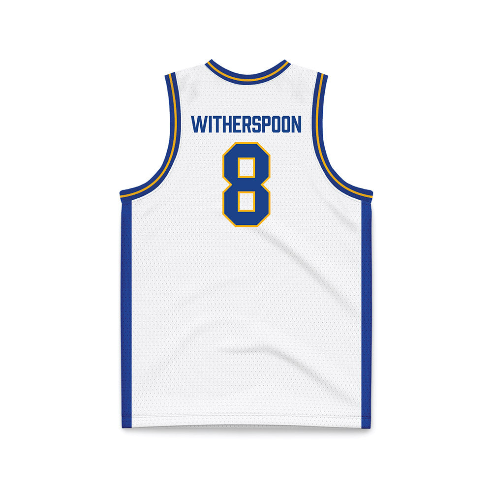Pittsburgh - NCAA Men's Basketball : Omari Witherspoon - White Basketball Jersey-1
