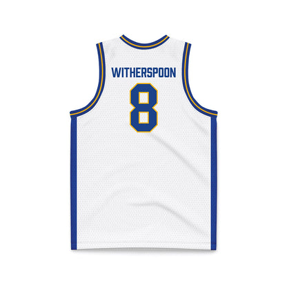 Pittsburgh - NCAA Men's Basketball : Omari Witherspoon - White Basketball Jersey-1