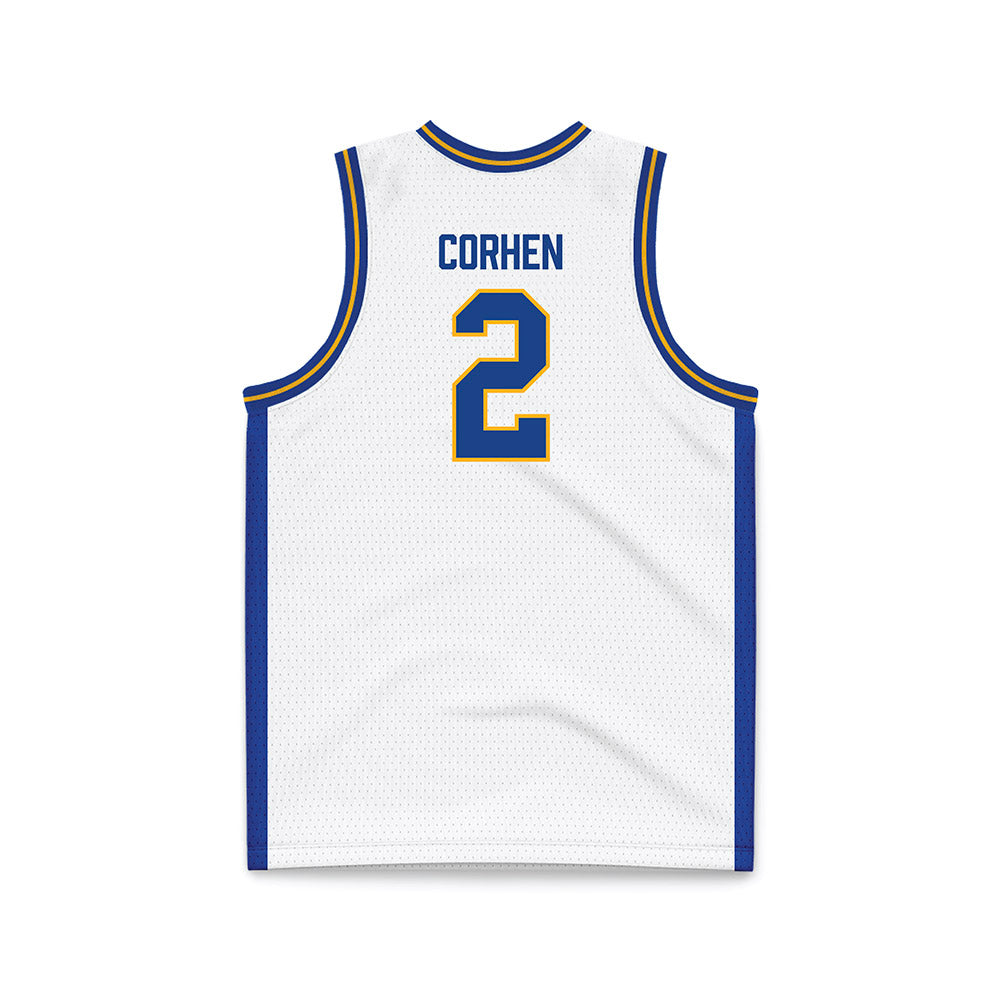Pittsburgh - NCAA Men's Basketball : Cameron Corhen - White Basketball Jersey-1