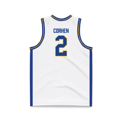 Pittsburgh - NCAA Men's Basketball : Cameron Corhen - White Basketball Jersey-1