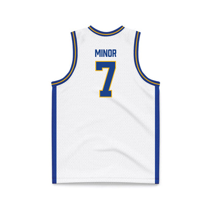 Pittsburgh - NCAA Men's Basketball : Damarco Minor - White Basketball Jersey-1