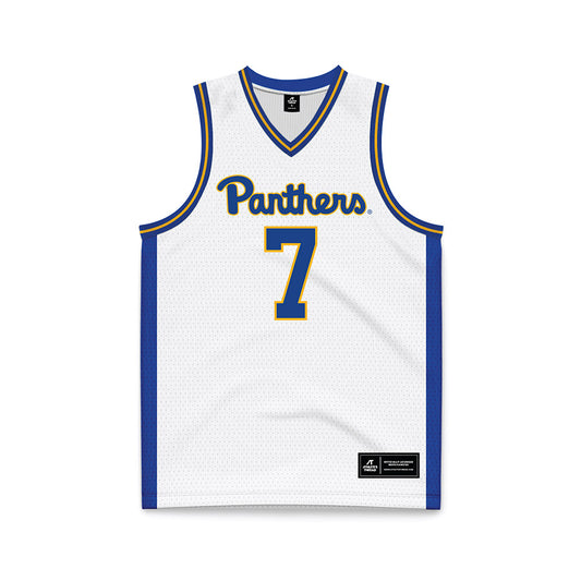Pittsburgh - NCAA Men's Basketball : Damarco Minor - White Basketball Jersey-0
