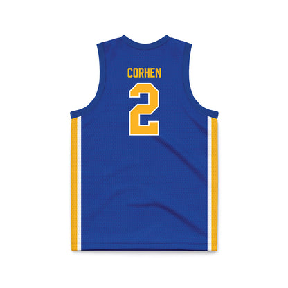 Pittsburgh - NCAA Men's Basketball : Cameron Corhen - Blue Basketball Jersey-1