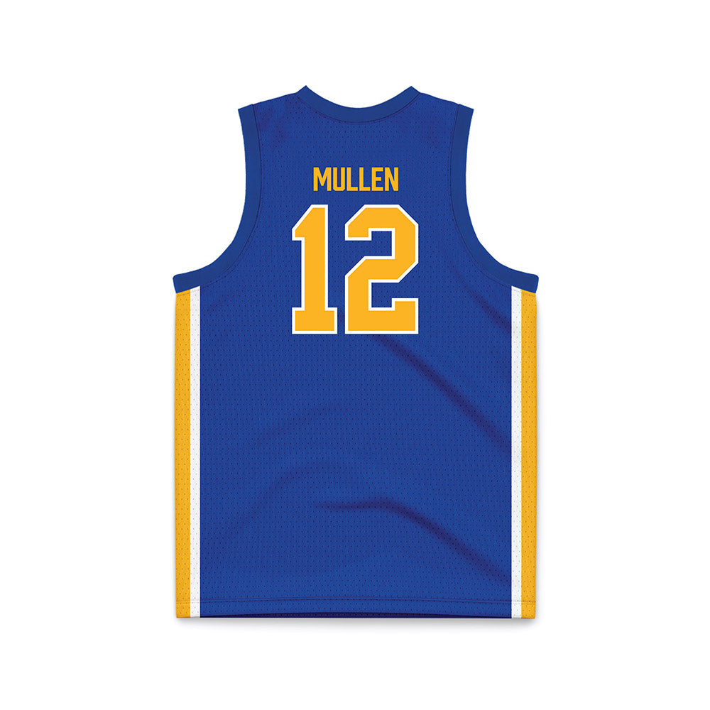 Pittsburgh - NCAA Men's Basketball : Kieran Mullen - Blue Basketball Jersey-1