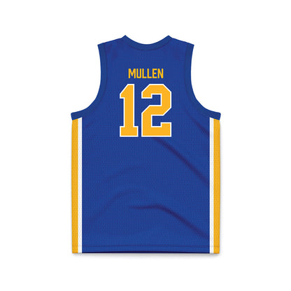 Pittsburgh - NCAA Men's Basketball : Kieran Mullen - Blue Basketball Jersey-1
