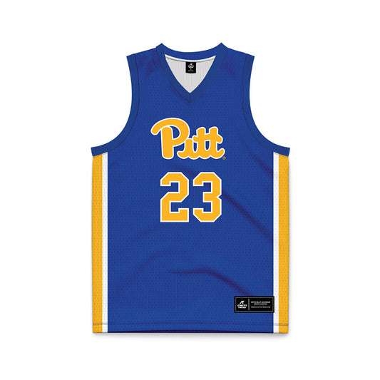 Pittsburgh - NCAA Men's Basketball : Colin Hawkins - Blue Basketball Jersey-0