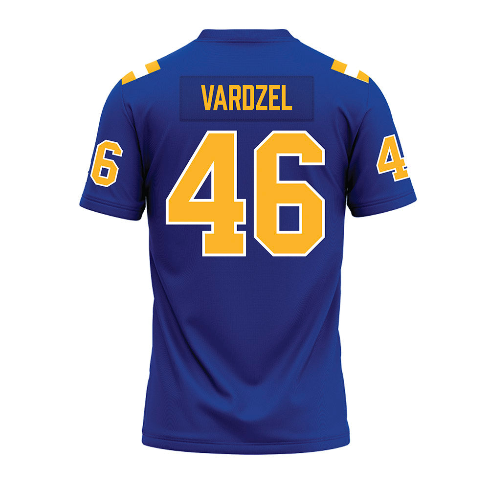 Pittsburgh - NCAA Football : John Vardzel - Blue Premium Football Jersey-1