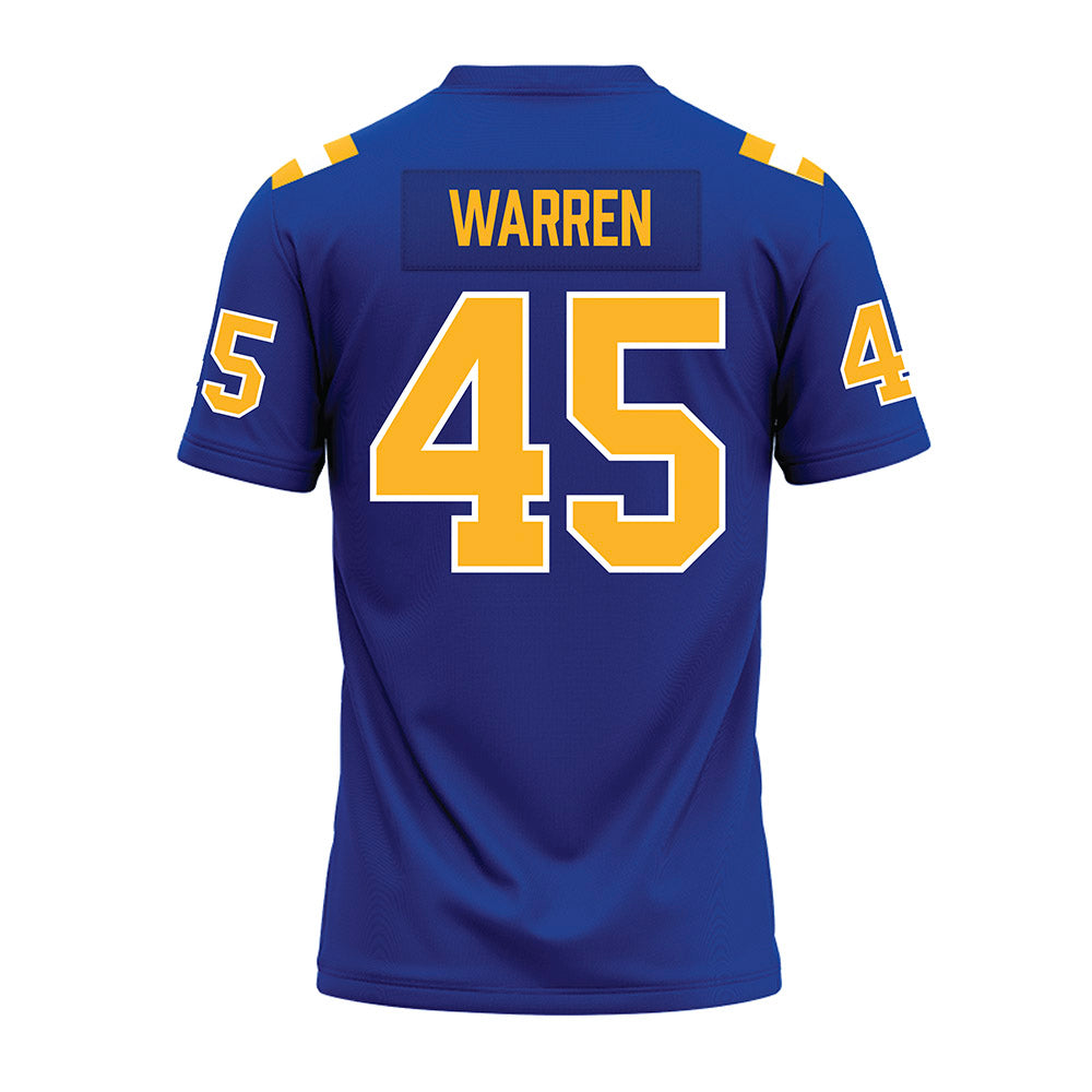 Pittsburgh - NCAA Football : Jeremiah Warren - Blue Premium Football Jersey-1