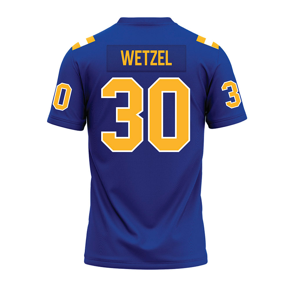 Pittsburgh - NCAA Football : John Wetzel - Blue Premium Football Jersey-1