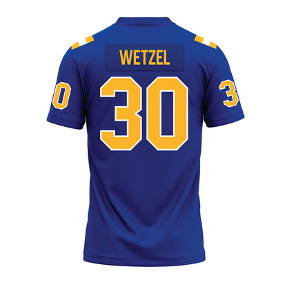 Pittsburgh - NCAA Football : John Wetzel - Blue Premium Football Jersey-1