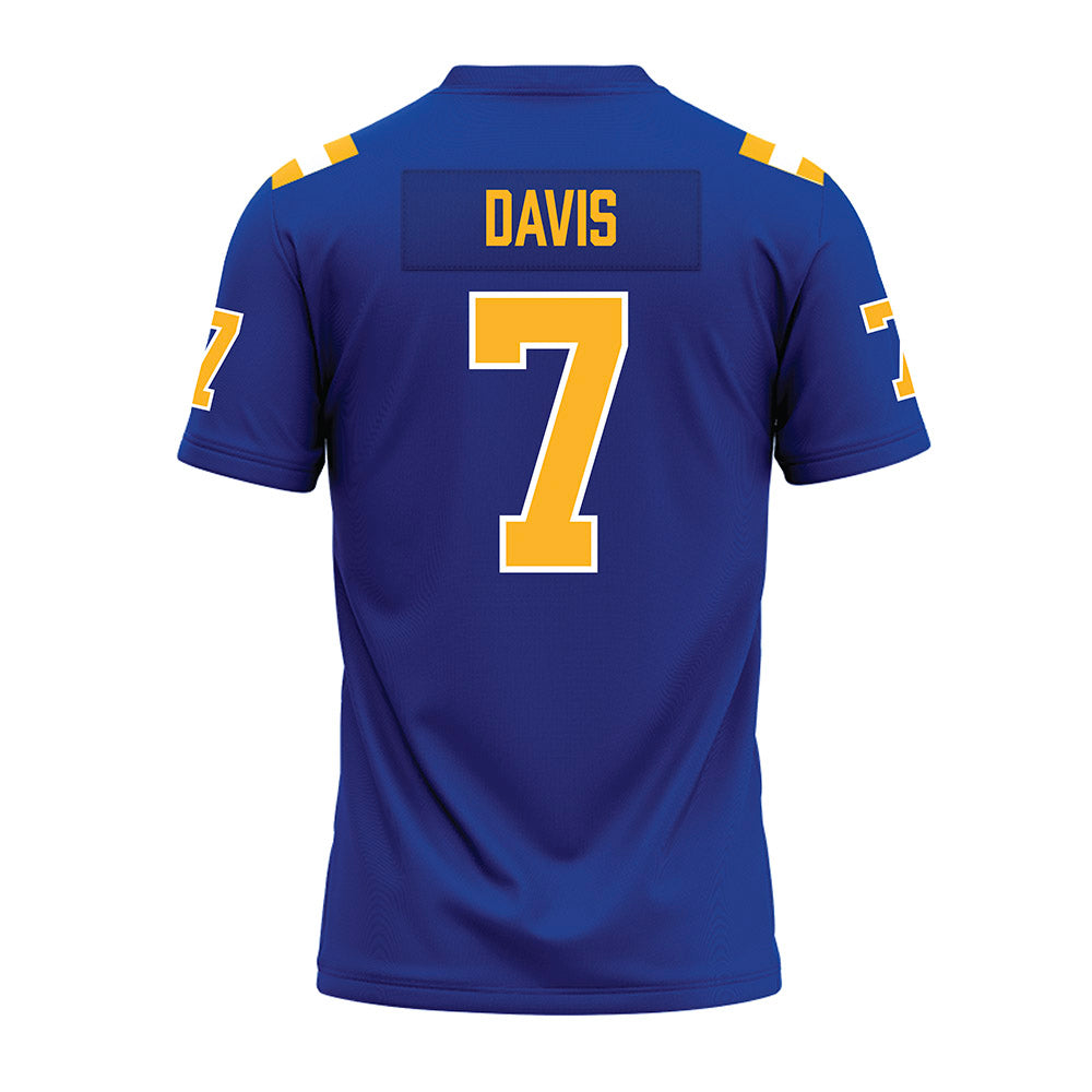Pittsburgh - NCAA Football : Vincent Davis - Blue Premium Football Jersey-1